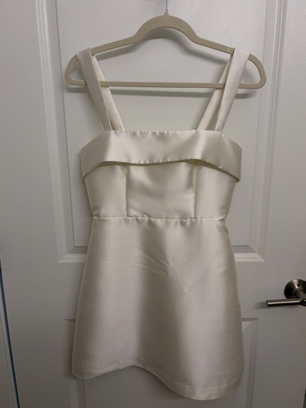 NWT BHLDN Square Neck Taffeta A-Line Mini Dress Size 4 Bridal